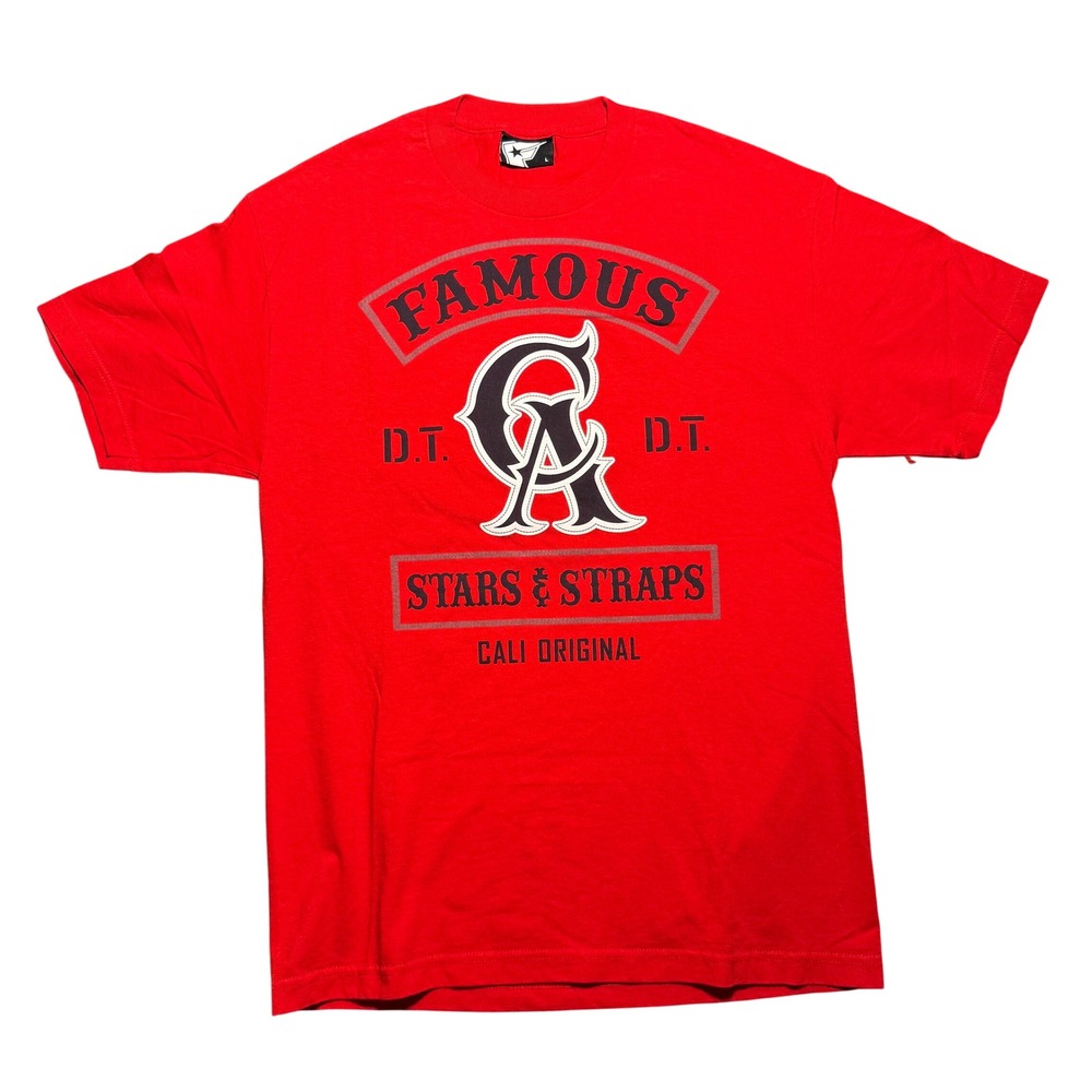 Y2K Famous Stars and Straps Mens Cali Original‎ Graphic T-Shirt Red Large